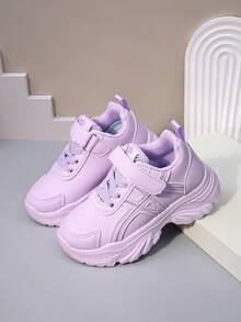 2026春夏新款儿童真皮运动鞋，软底防滑运动鞋，适合幼儿/大童男孩/女孩，魔术贴搭扣，休闲学生鞋 - 紫色 - 查看 3