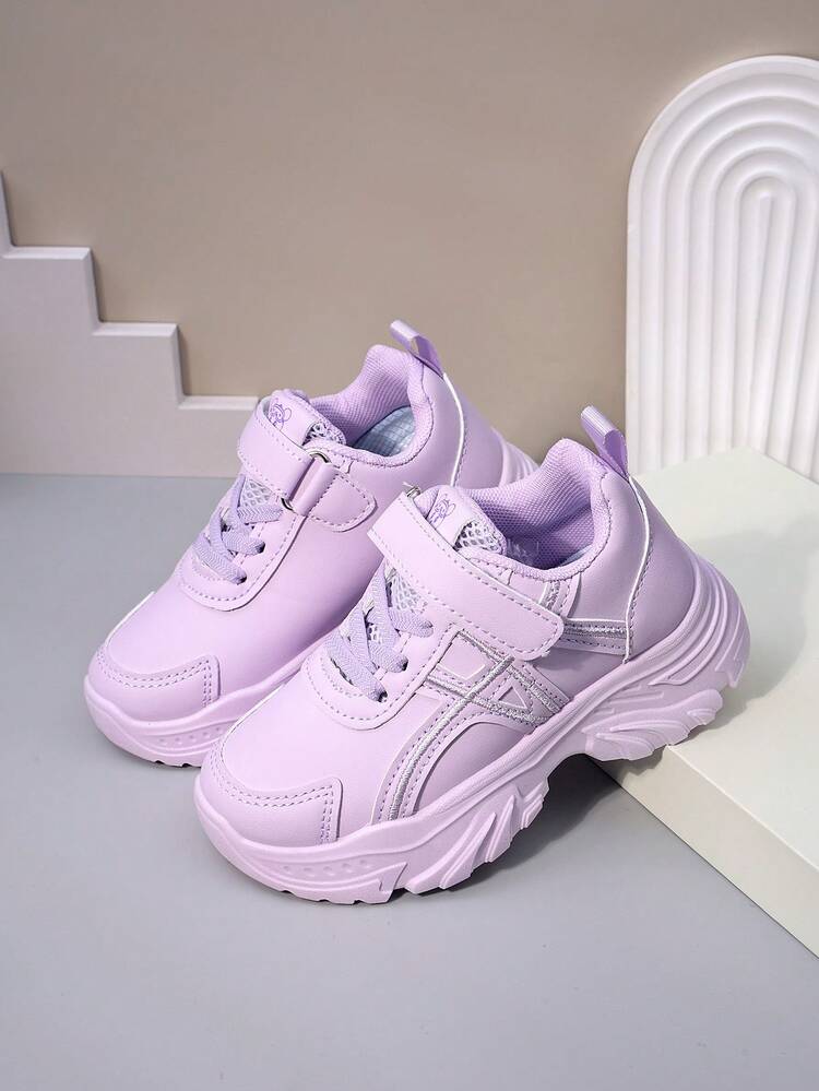 2026春夏新款儿童真皮运动鞋，软底防滑运动鞋，适合幼儿/大童男孩/女孩，魔术贴搭扣，休闲学生鞋 - 紫色 - 查看 3