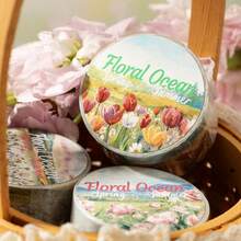 1 Roll Washi Tape, Floral Series Pastoral Style Hand-Painted Illustrations Of Plants And Flowers, Refreshing Natural Landscape Flowers Like Tulips/Sunflowers/Daisies/Roses, Suitable For Scrapbooking, Albums, Notebooks, DIY Decoration, Student Stationery Supplies, Back To School Essential - 1rolii - View 6
