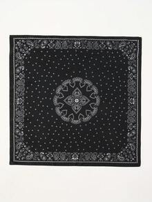 1pc Women's Bandana Scarf, Cashew Print, Silky Fabric Head Wrap, Neck Scarf, Suitable For Daily Use - Multicolor - View 2