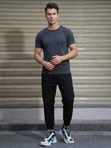 Men's White Blue And Black Sport Shoes With Synthetic Leather And Mesh Fabric EVA Midsole Durable Anti-Slip Outsole Breathable Lightweight Trainers For Outdoor Sports And Everyday Use - 白藍 - 查看 6