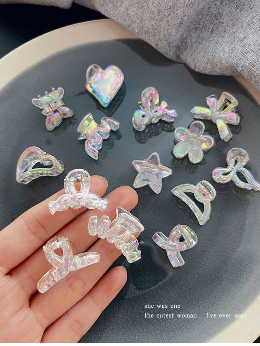 美人鱼炫彩迷你蝴蝶发爪夹，适合追求甜美和Y2K风格的女性，可用于整理刘海、点缀碎发和打造各种发型。 - 1 YEAR - 查看 1