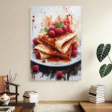 Con marco 1 pieza, con marco,  póster de crepes francesas, postre de panqueques, decoración de cocina de arte culinario francés, póster de cocina, póster de café, comida retro, regalo de comida - 3G609G0430 - Enmarcado - Ver 4