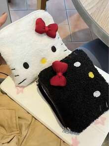 Bolsa de cosméticos de peluche de Hello Kitty de gran capacidad y estilo de moda, lavable, adecuada para viajes y regalos (colgante no incluido) - Multicolor - Ver 5