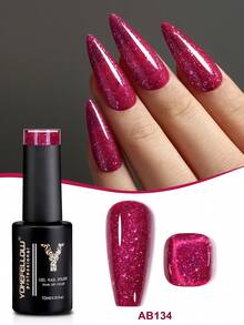 YOKEFELLOW 10毫升闪粉凝胶指甲油，夏季粉色、蓝色、绿色、橙色闪粉假日美甲闪亮脚趾甲亮泽指甲油可卸UV/LED家用DIY美甲沙龙礼品 - 彩色 - 查看 12