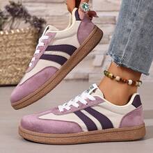 FZY Spring And Summer New Women's Sports Shoes, Lightweight And Breathable Outdoor Running Shoes, Suitable For Big-Sized Ladies' Flat Shoes - 紫色 - 查看 1