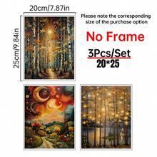 Bộ 3 tranh canvas phong cách Klimt hình trăng sao, tranh bầu trời đêm vàng, bộ 3 tranh bầu trời sao mộng mơ, tranh trang trí thanh lịch cho phòng khách. - Nhiều màu - Xem 15