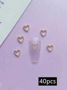 20个/40个装 各种金属心形美甲装饰品，DIY美甲产品，美甲饰品，美甲配件 - 彩色 - 查看 8