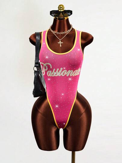 2026新款性感撞色连衣裙，Y2K复古风，甜美性感，雪纺印花镶钻连衣裙，运动风少女装，2026时尚服饰