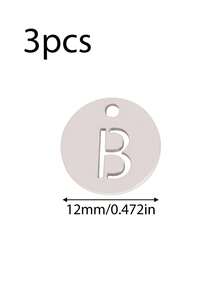 Bộ 3 mặt dây chuyền bằng thép không gỉ rỗng hình 26 chữ cái tiếng Anh, tự làm phụ kiện trang sức thời trang cho nữ. - mặt dây chuyền - Xem 34