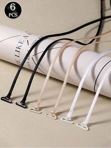 3对可调节文胸肩带，白色/杏色/黑色，可转换肩带，交叉式，露背式，透明，防滑，无缝配件 - 彩色 - 查看 8