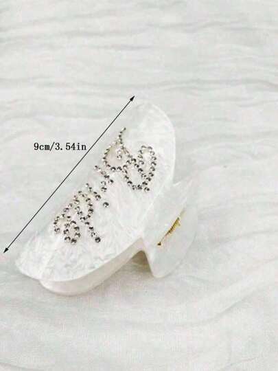 1Pc,Bride Claw Clip, White Acrylic Hair Clip, Rhinestone Bride Logo|   Bridal Shower Or Getting Married Party Decorations, Bridesmaid Gift, Bridal Shower, Wedding,Hen Party