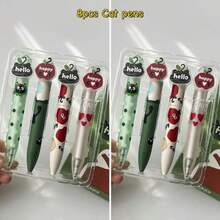 4盒快乐猫造型圆珠笔，0.5毫米速干黑色墨水，磁性旋转创意书写笔，办公用品 - 套 - 查看 14
