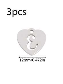 3个/套 心形吊坠 不锈钢英文字母吊坠 A-Z 字母饰品，适用于手工手链、耳环等珠宝制作 - 吊墜 - 查看 46