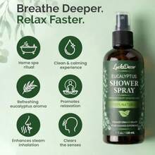 Eucalyptus Shower Spray 4oz Aromatherapy Shower Mist Spa and Sauna Inspired Shower Steamer Alternative for Refreshing Relaxing Showers - Bath Oil Spray Bath Eucalyptus Essential Oil - Paquete de 1 de 4 onzas líquidas - Ver 6