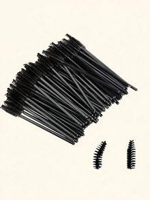 50pcs Disposable Eyelash Brushes, Essential Makeup Tools For Women - Black - View 9