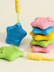 4pcs Anti-Drop Star-Shaped Random Color Erasers With String, Super Clean No Crumbs, Suitable For Students, Finding Small Items, Perfect For School Year Gifts - Multicolor - View 5