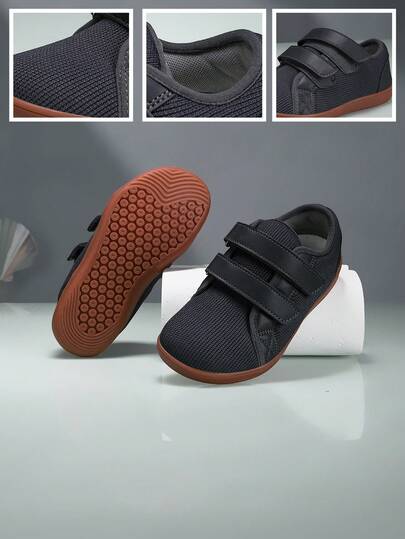 Pojkskor i andningsbart nät, Lätta och bekväma, Bred tåbox, Lätt på- och avtagning med kardborreknäppning, Bred passform för barn