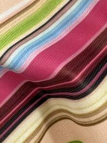 Traje de baño de 2 piezas sexy y colorido con rayas para mujer, conjunto de bikini con espalda descubierta y lazos, adecuado para la playa, vacaciones y cruceros en verano - Multicolor - Ver 10