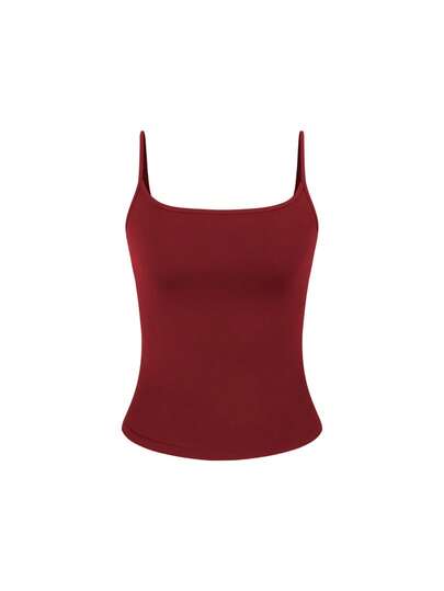 Top corto de punto estilo europeo y americano para mujer, top de tirantes ajustado minimalista de verano informal