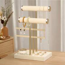 1pc 4-Tier Jewelry Storage Rack, Bracelet Display Stand, Detachable T-Shaped Organizer, Suitable For Storing Bracelets, Necklaces, Earrings, Rings, Unique Gift For Women, Mother's Day, Thanksgiving, Christmas - Multicolor - View 3