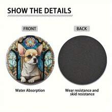 2 miếng lót ly hình chó Chihuahua dễ thương, chống trượt, cách nhiệt, phù hợp với nhiều loại cốc đựng đồ uống, dùng được cho cả nam và nữ. - Nhiều màu - Xem 6