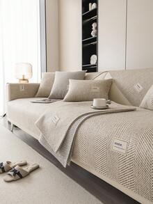 1 pieza Funda de sofá estilo bohemio - Poliéster de alta calidad, antideslizante, resistente a las manchas, apto para mascotas, adecuado para oficina, dormitorio, sala de estar, sillón hasta sofá de 3 plazas, para todas las estaciones, lavable a máquina - Caqui - Ver 6