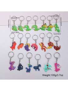 20/25/30/35/40/45/50/55/60 pièces Assortiment aléatoire de porte-clés de dinosaures de dessin animé, porte-clés de dinosaures mignons convenant aux prix de la classe, aux récompenses des élèves, à la rentrée scolaire, aux accessoires d'Halloween multicolores et multistyles, aux idées de cadeaux pour la fête des enseignants, Noël, cadeaux pour sacs, voitures, amis, sœur, mère, père, remise de diplômes et enseignants - Multicolore - Voir 3