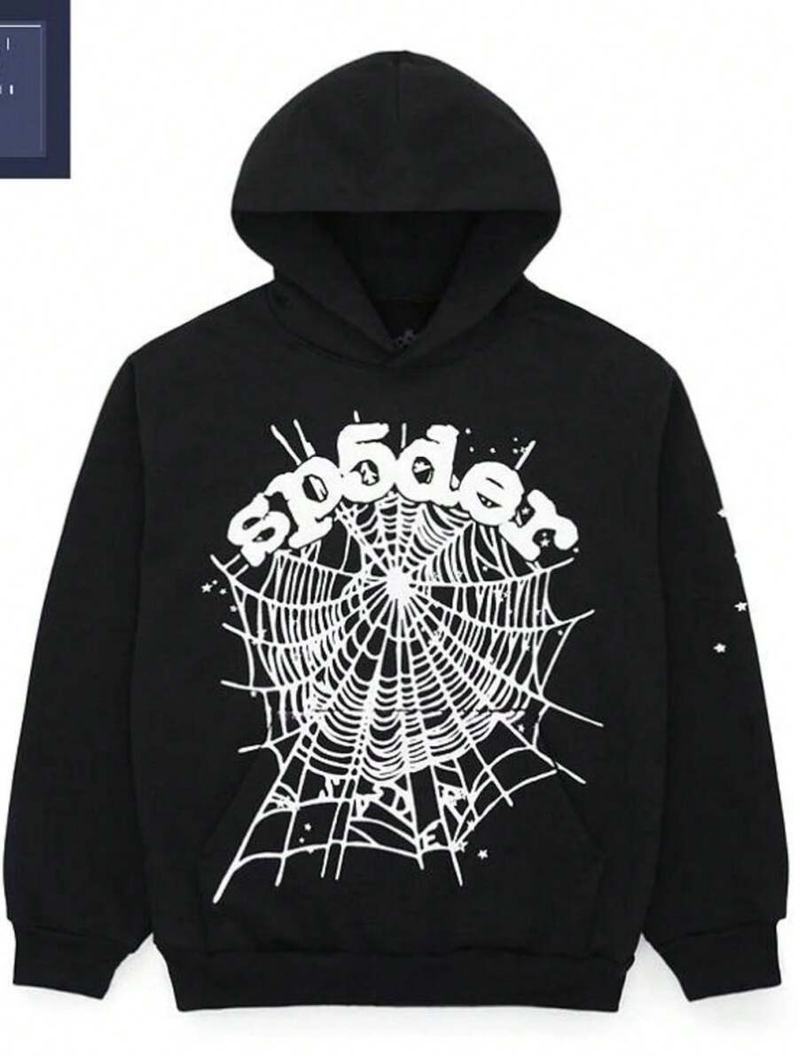 Spider OG Web Black Unisex Streetwear Hoodie (2) - 彩色 - 查看 1