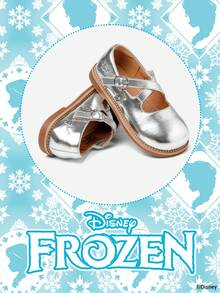 Disney 冰雪奇缘授权儿童鞋 1 双装，适合日常穿着、节日、运动、户外活动，舒适防滑，透气（儿童平底鞋、女童鞋、公主鞋、女王鞋） - 銀色 - 查看 2