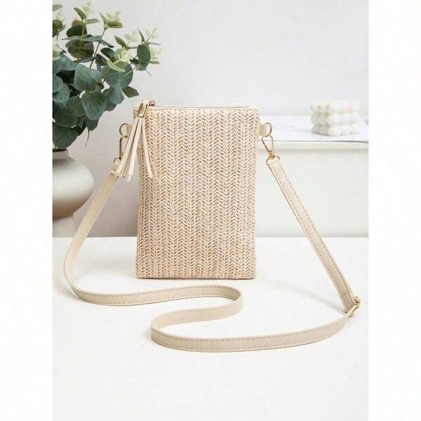For Women, Provide A Variety Of Handmade Woven Crossbody Bags, Plain Color Handheld Totes, French Casual Tassel Decorated Bags, Large Capacity Multi-Functional Zipper Shoulder Bags, Travel & Shopping Bags, Daily Use, Straw Wallets, Beach Bags, Beach Essentials, Beach Accessories And Summer Necessities.