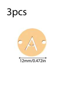 3个/套 字母连接吊坠 不锈钢 A-Z 字母吊坠 18K PVD 镀层 DIY 耳环 手链 首饰制作 - 吊墜 - 查看 9