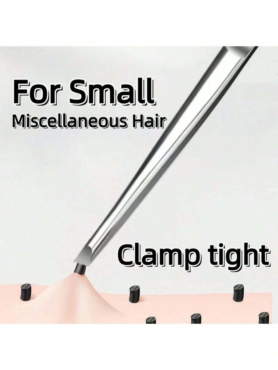 1pc High Quality Stainless Steel Eyebrow Tweezers, Facial Hair Removal Tweezers, Embedded Hair Tweezers, Angled Eyebrow Tweezers, Facial Care Tools - Upgraded Version - View 1