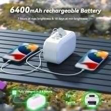 Camping Lantern6400mAh LED Lantern Rechargeable with 4 Light Modes 1000LM Tent Light and Hand-Crank lamp for Hurricane Hiking Camping Emergency Power Outages - Blanco - Ver 7