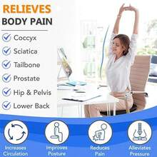 Gel Seat Cushion Large Cooling Gel Cushion Breathable Honeycomb Chair Pads Gel Cushion with Non-Slip Cover for Home Office Chair Car Seat Wheelchair Absorbs Body Pressure Points As Seen on TV - Azul - Ver 7