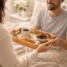 Rectangular Bamboo Tray With Handles | Serving Breakfast, Tea | Room Decor | Durable And Elegant - Cây tre - Xem 2