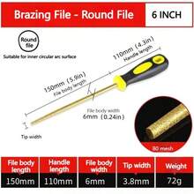 Bộ dũa kim loại phủ kim cương 6 inch, loại dũa phẳng/bán nguyệt/tròn, dụng cụ cầm tay đa năng dùng để làm sạch và đánh bóng kim loại và đá. - vàng - Xem 15