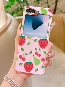 1个时尚简约亲肤PC材质可爱简约水果草莓樱桃元素折叠手机壳，可保护手机并防止跌落，适用于：三星Galaxy Zflip 3/Zflip 4/Zflip 5/Zflip 6/Zflip 7/ Find N3 Flip/ Razr 50 Ultra/ Razr 60 Ultra/ Razr 60/ Razr 50/小米MIX Flip/Galaxy Z Flip7 FE - 無色 - 查看 15