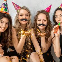 1件/2件装假胡子，粘贴式假胡子，自粘式逼真胡子套装，适用于生日派对、新奇墨西哥风情表演服装装饰、化装舞会拍照道具 - 多色 - 查看 2