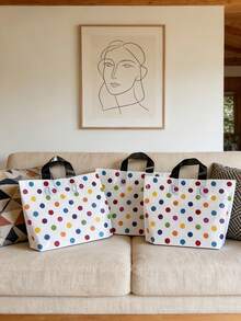 10/20pcs Colorful Polka Dot Gift Bags, Made Of Durable Plastic, Suitable For Fashion Gifts, Shopping And Party Favors. These Portable Gift Bags Are Perfect For Holidays, Celebrations And Daily Use, Great For Holiday Party Giveaways - Polka Dots - View 4