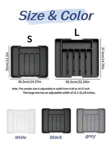 餐具抽屉收纳盒，可伸缩厨房用具托盘，厨房用品分类收纳，防尘餐具抽屉分隔盒，多功能收纳盒，厨房抽屉收纳盒，适用于餐具、叉子、勺子等。 - 彩色 - 查看 11