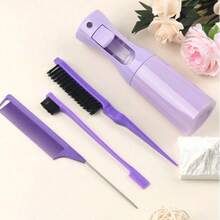 3pcs Watering Can Comb Set, Includes 1 Back Brush, 1 Hair Brush, 1 Rat Tail Comb, Smooth Grooming Set For Baby Hair - Pink - View 5