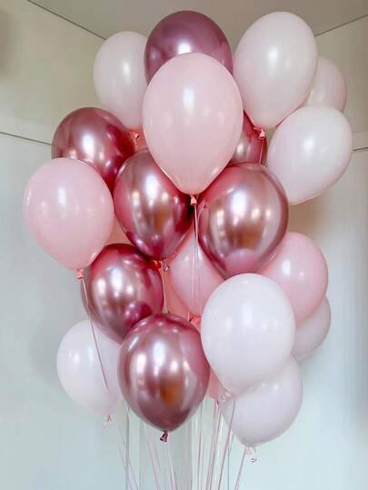 30pcs Party Decoration Balloon Set, Pink White Gold Red Latex Balloons Suitable For Birthday Party, Baby Shower, Bachelorette Party, Event, Holiday Decor