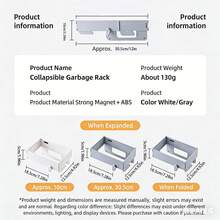 Soporte plegable para bolsas de basura de cocina montado en la pared, adecuado para habitantes de espacios pequeños, amas de casa y entusiastas de la cocina, se puede instalar en puertas de gabinetes de cocina, tocadores de baño, salas de almacenamiento y otras áreas confinadas - A - Ver 7
