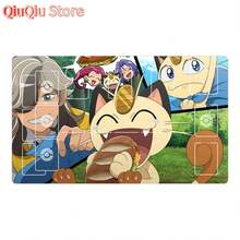 Ptcg Card Pad Team Rocket Meowth 600X350Mm Anime Characters Comic Version Game Single Player Battle Card Mat (3) - 查看 2