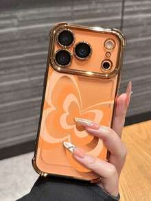 Funda de teléfono con patrón de mariposa transparente y suave de TPU, con acabado electrolítico negro anti-caída, compatible con iPhone 17/17e/17 Pro/17 Pro Max/16/16 Pro/16 Plus, cubierta protectora minimalista y a prueba de golpes, adecuada para uso personal o como regalomobile phones, bags, mobile accessories, phone cases, room decoration, accessories, transparent phone cases, summer, phone straps, men's phone cases, black phone cases, pink phone cases, mobile case for men, mobile case for women, mobile phone protection, beach accessories, strawberry treats, phone protection covers. - Estilo (1 pieza) - Ver 4