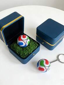 Cute Mini Football Keychain, Creative Sports Style Keyring Gift Box, Perfect Bag Decoration, Small Gift For Friends, Party Favors, Or School Rewards - A - View 5