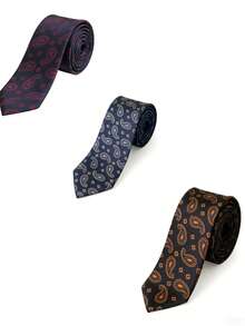 1 pieza Corbata de negocios para hombre con estampado de paisley, versátil para uso casual y de oficina - Multicolor - Ver 4