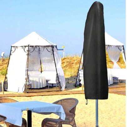 户外加厚沙滩遮阳伞罩，大开口庭院遮阳伞长款保护罩，防紫外线防雨防尘庭院伞保护套