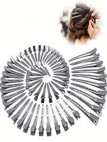 60pcs Bangs Duck Mouth Positioning Clips, Hairstylist Styling Clips, Salon Perming & Coloring Clips, Crimping Wave Partition Clips, Seamless Metal Spring Duck Billed Clips,Summer,Holiday,Travel - Clip - View 1